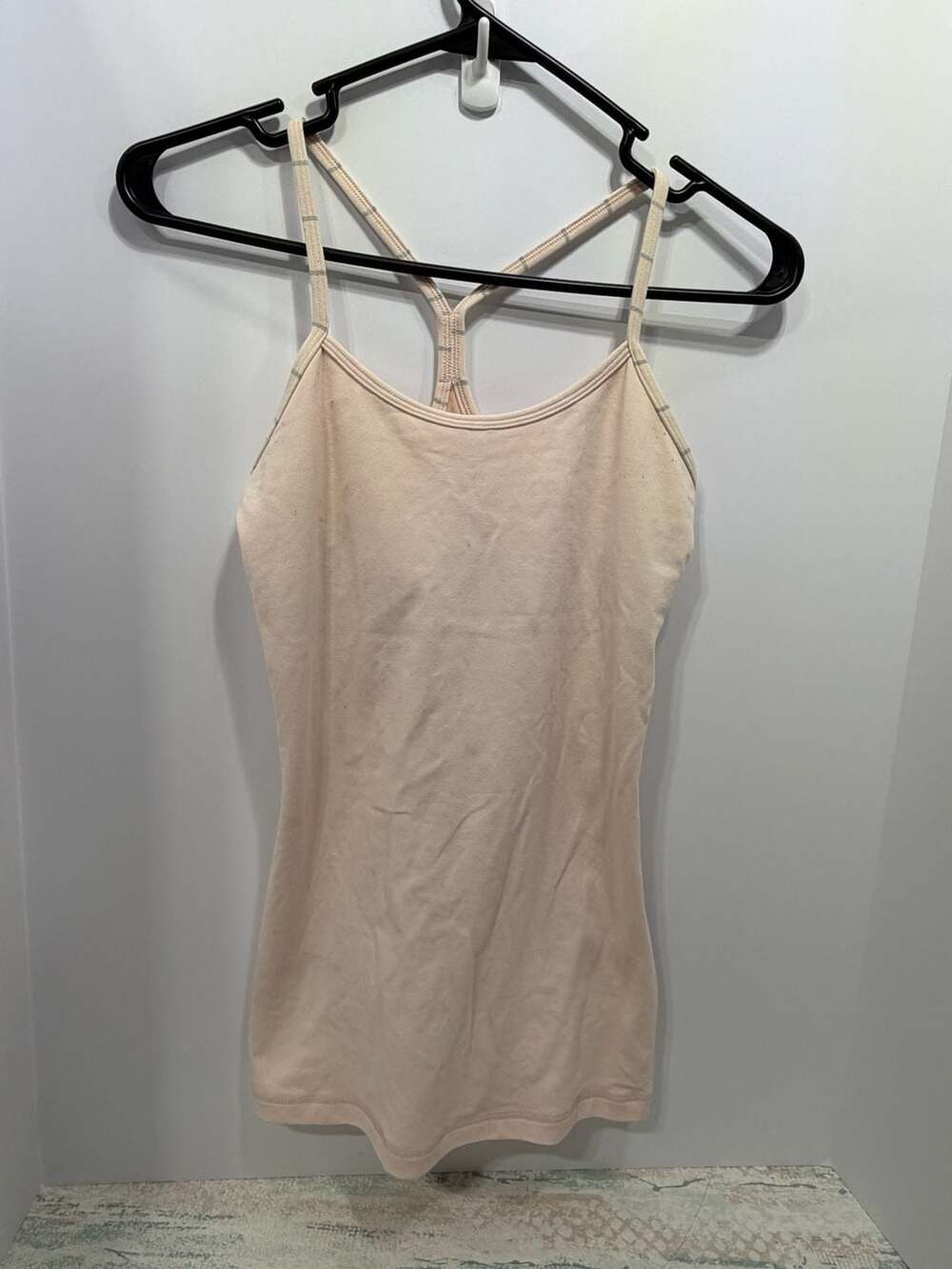 Lululemon Power Y Tank Top Light Pink Striped Straps